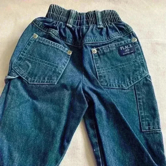 2 pc Cargo Jeans, Elastic Waist & Pink Floral Embroidered Gingham Pants - Picture 13 of 13